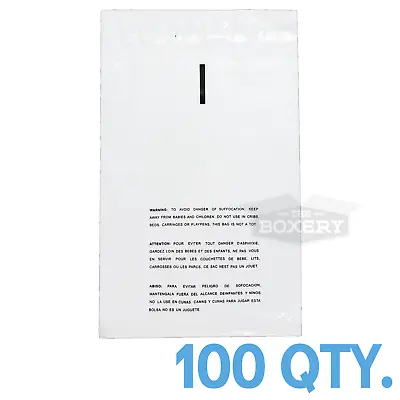 100 9x12 Self Seal Suffocation Warning Clear Poly Bags 1.5 Mil Free Shipping • $9.95
