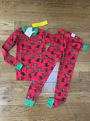 Hanna Andersson Christmas Dinosaur Long Johns Pajamas PJ 150 Size 12 • $29.99