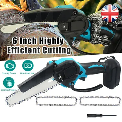 6inch 3000W Mini Cordless Chainsaw Electric One-Hand Saw Wood Cutter For Makita • £19.99