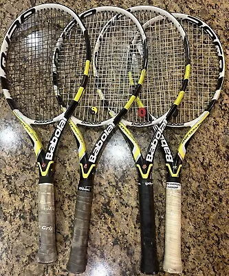 4 Babolat Aero Pro Drive + Tennis Racquets Rackets 100 Sq. Inch 4 5/8  & 4 3/8  • $299.99