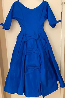 Vintage 1950s Royal Blue Taffeta Party/Prom Dress S • $60