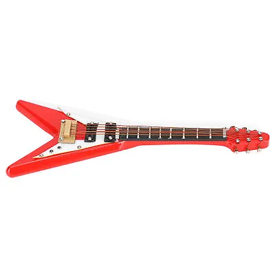 Guitar Dec Miniature Ornaments VShaped Mini Musical Instrument Model Gift Red • $11.11