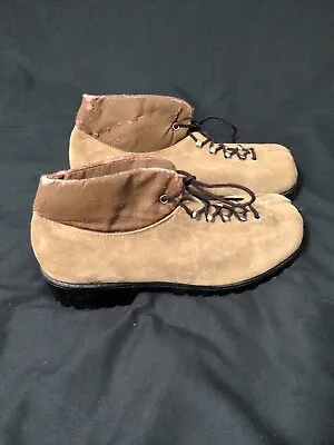Vintage Hush Puppies Suede Leather Mountaineering Hiking Boots Sz 9.5 NOS • $25