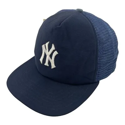 Vintage New York Yankees New Era Plain Logo Snapback Hat 70s 80 Pro Model Dupont • $99.96