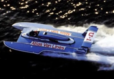 36” Atlas Van Lines Blue Blaster Fiberglass Rc Boat Hull Hydroplane Kit Usa Made • $169