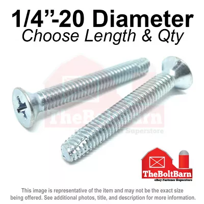 1/4-20 Phillips Flat Head Thread Cutting Machine Screws Zinc (Pick Length & Qty) • $12.33