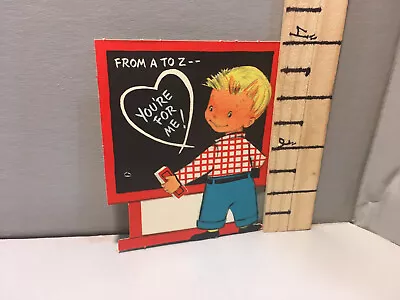 Vtg Valentine Card Hallmark Blackboard Chalk Eraser  From A To Z--  B4 • $5.99