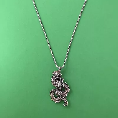 Titanium Steel Dragon Pendant Necklace For Men WomenUnisex Hip Hop Necklace • $12.99