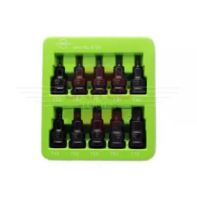 Industrial Tools 10PC 1/2  DR Torx Impact Star Bit Socket Set T20 - T70 S2 6724 • £13.99