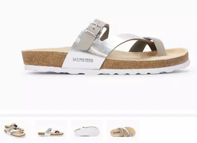 Mephisto Nalia Light Grey/Silver Comfort Sandal Women's Sizes 35-42 NEW!!! • $109.95