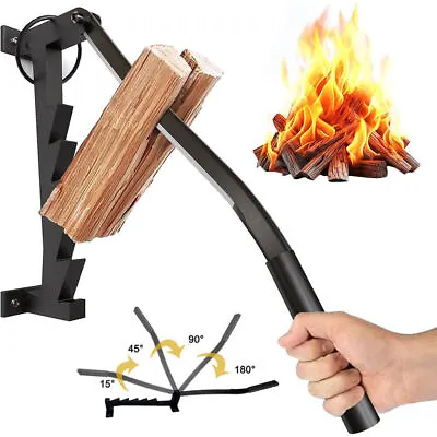 Wall Mounted Wood Kindling Splitter Carbon Steel Manual Log Firewood Cutter Tool • £38