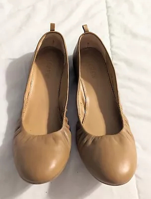 J. Crew Tan Leather Ballet Flats Size 7.5 • $27