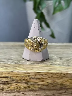 Men’s Natural Gold In Quartz Nugget Ring RMEQ103S • $2750