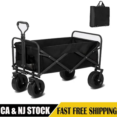 Heavy Duty Collapsible Wagon Cart Outdoor Folding Utility Camping Garden Wheels • $69.99