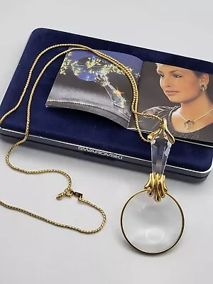 Swarovski Prestige Crystal Magnifying Glass Necklace Vintage • £69.99
