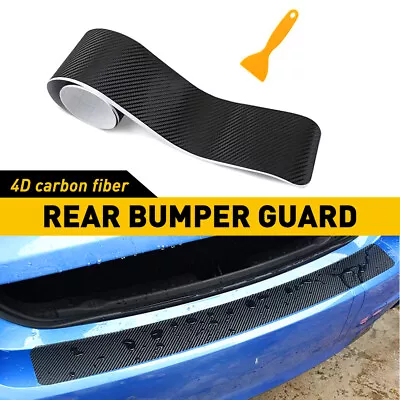 Car Rear Guard Trim Cover Bumper Protector Sill Plate Trunk Rubber Pad Kit Black • $8.99