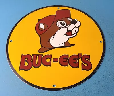 Vintage Buc-ee's Sign - Bucee Beaver Gas Service Station Pump Porcelain Sign • $143.37