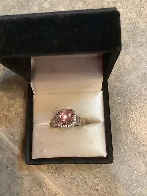 Charles Winston Celebrity Style Pink Topaz Sterling Ring Size 5 • $24.99