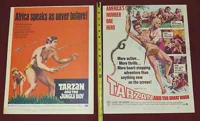 2 TARZAN WC Movie Posters ~ Jungle Boy 1968 & The Great River 1967 MIKE HENRY • $9.95