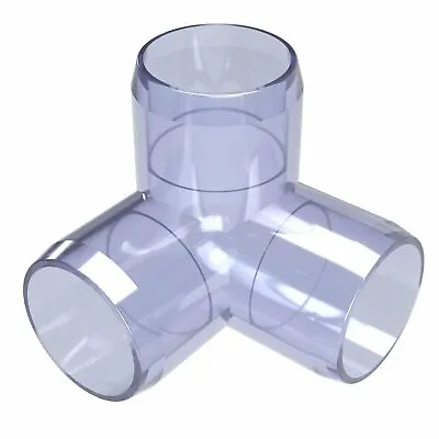1-1/4  3-Way PVC Elbow Fitting Clear UV FORMUFIT Furniture Grade Made In USA • $13.99