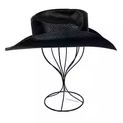 Twister Black Cowboy Hat Western Structured Straw Black Made In Mexico XL • $19.79