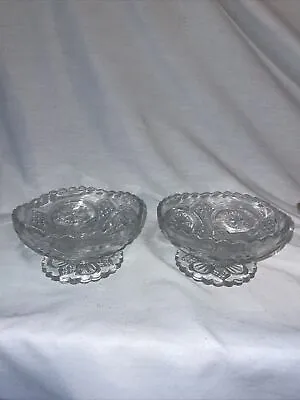 2 Beautiful Vintage Cut Glass Bowls On Pedestals • $20