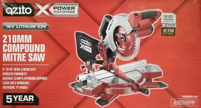 Ozito 210mm Power X Change 18V Li-ion Cordless Compound Mitre Saw - Skin Only • $188.10