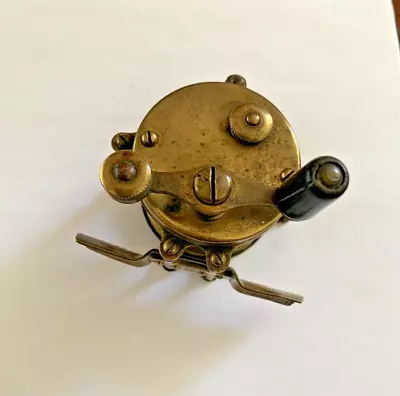 Small Vintage Brass Hendryx Fishing Reel • $9.99