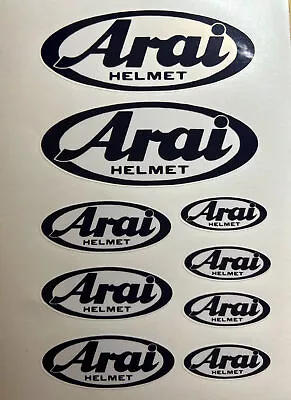ARAI LOGO MOTORCYCLE /MOTORBIKE/HELMET STICKERS  3 Sizes 9 Pieces • £5.50