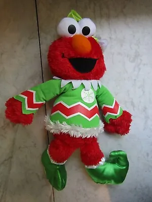 Elmo Christmas Holiday Santa Elf 16  Plush Singing Giggling Doll (Mattel 2007)  • $5.99