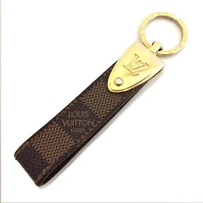 $20.50 • Buy LOUIS VUITTON Damier Porte Cles Dragonne Key Ring Bag Charm/5Q1116