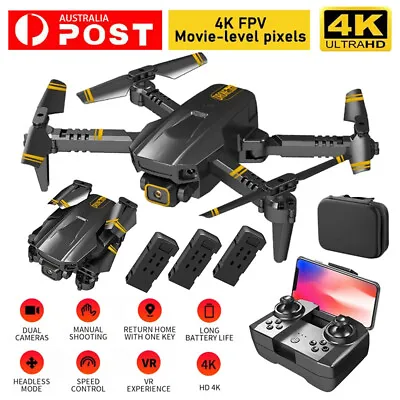 $43.80 • Buy 5G 4K Mini Drone HD Camera Drones WiFi FPV Foldable RC Quadcopter With 3 Battery