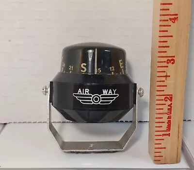 Vintage Air Way Compass Black Automobile Boat Hot Rod Metal Bracket • $24.88