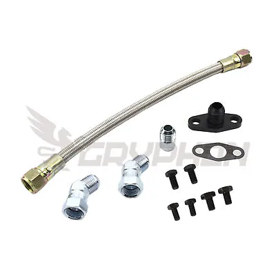 20  10AN Braided Turbo Oil Drain Return Line Kit For Holset HX30 HX35 HX40 HX45 • $133.99