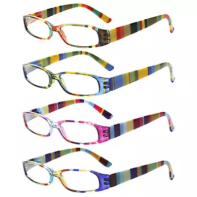 4-Pack Reading Glasses Ladies Readers Spring Hinge Pattern Print Eyeglasses • $13.99