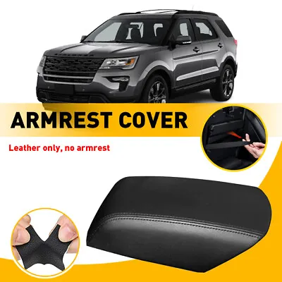 $12.99 • Buy Fit 2011-2019 Ford Explorer Console Lid Armrest Cover Replacement Leather Black