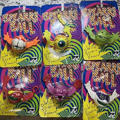 MOC 1995 Bizarre Ball Monster Bounce Madballs Vintage Lot Of 6 • $94.99