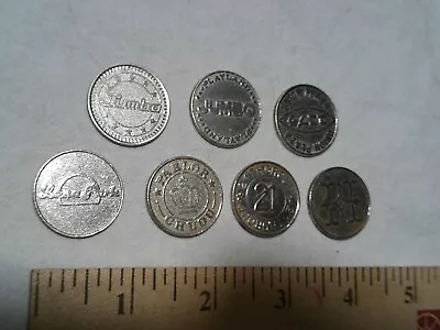 Lot Of 7 Vintage Metal Tokens Variety Assorted Game Souvenir Play Coin Etc • $8.45