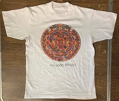 Mayan Calendar Mundo Maya White T-shirt No Tags • $19.95