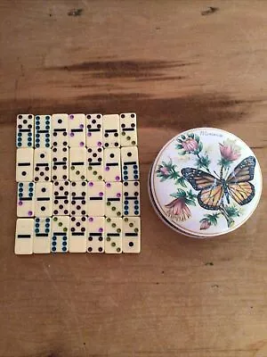 £10 • Buy Vintage Dominoes Set & Vintage Tin ? Children’s Dominoes Set