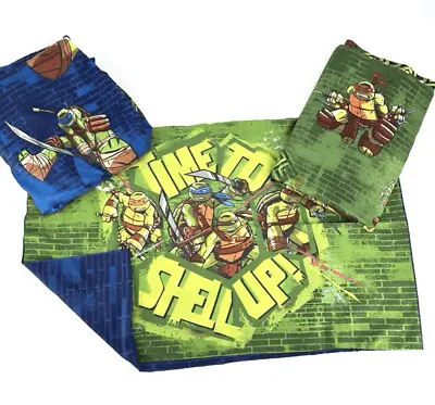 Nickelodeon Teenage Mutant Ninja Turtle Vintage Twin Sheet Pillow Case Bedding • $23.77