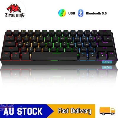 $51.50 • Buy 60% Bluetooth/Wireless/Wired Mechanical Keyboard RGB Backlit Type-C Programmable