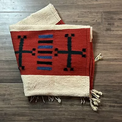 Navajo Wool Rug Spider Woman Crosses 59 ×28  Native American VTG Hand Made N. AZ • $225