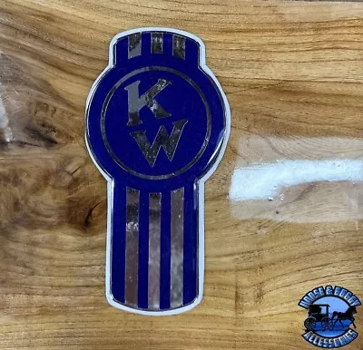 Old Style Blue/Chrome Kenworth Emblem Decal Replacement USA Made High Quality • $88.07