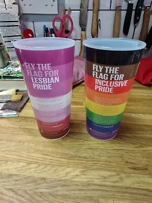  London Pride LGBT Budweiser Plastic Pint Glasses - Lesbian Inclusive • £19.99