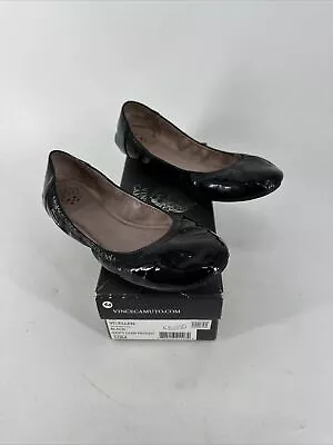 Vince Camuto Women's Ellen Black Soft Cow Patent Ballet Slipper Size 10 M W/ Box • $35.99