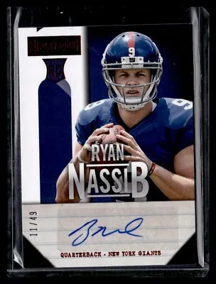 2013 Panini Playbook Football #181 Ryan Nassib Red Rookie Auto /49 Giants • $5