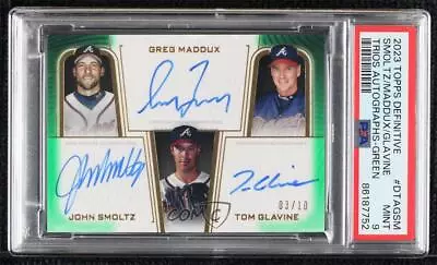 2023 Definitive Collection Trios Green /10 Tom Glavine Greg Maddux PSA 9 Auto • $1241.10