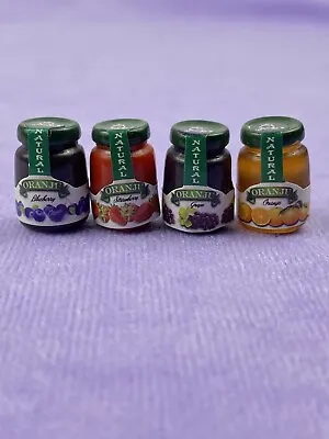 Super Detailed Miniature Jam Jelly Jars Lot Of 4 • $6.80