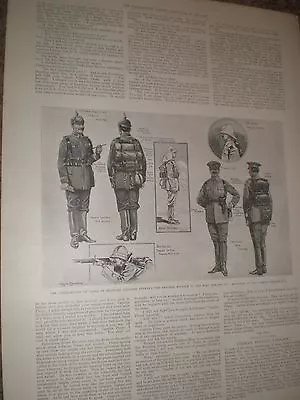 Germany Military Service Uniform 1901 Old Prints And Article Ref AY • £9.99